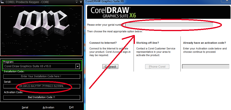 activate code corel draw x6